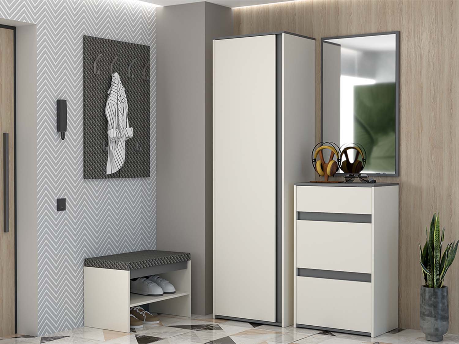 Прихожая Иннэс-12 вар. 3 - Миндаль