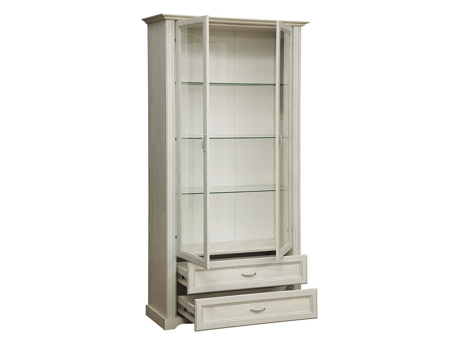 Шкаф комбинированный Сохо 32.05 бетон белый/бетон патина