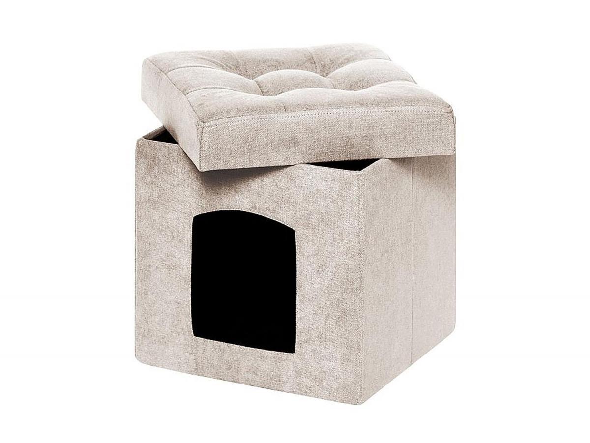 Пуф складной для животных велюр Светло-бежевый