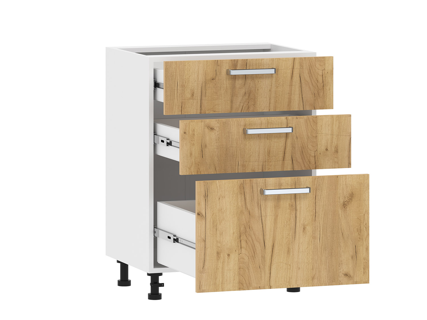 Борги 100.06 600 тумба кухонная / Белый/Дуб Крафт золотой