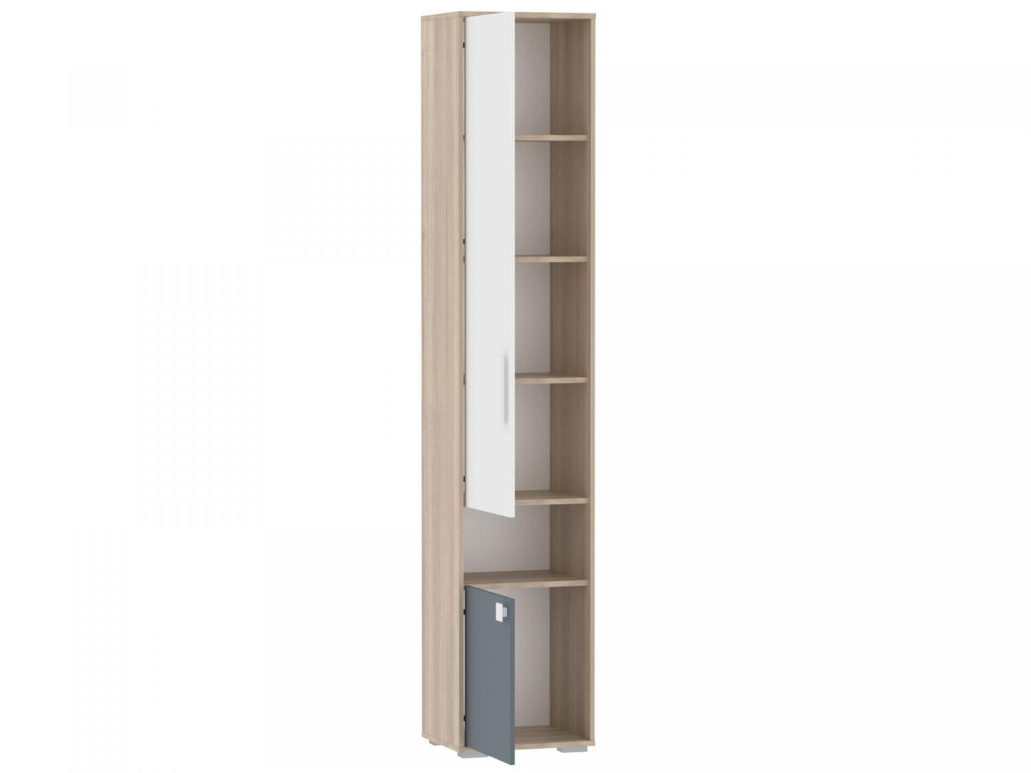 НМ 041.72 Шкаф-пенал Элиот Белый/Маренго/Баунти Песочный