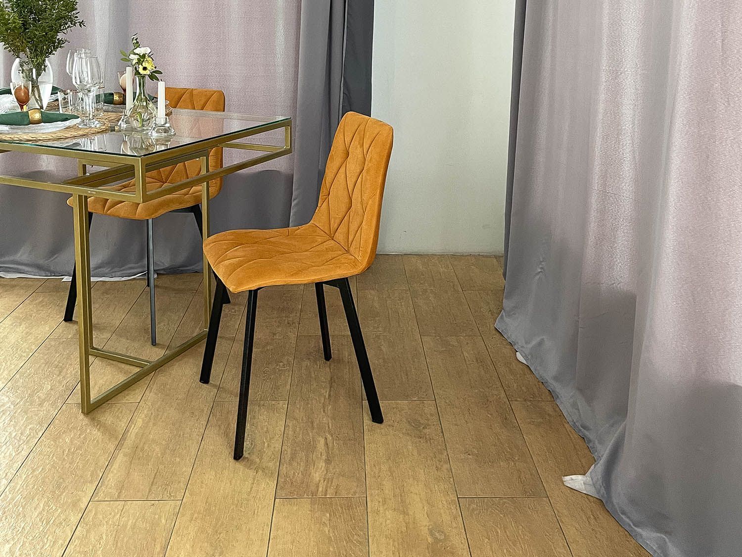 Стул Верона Черный / Амиго Желтый