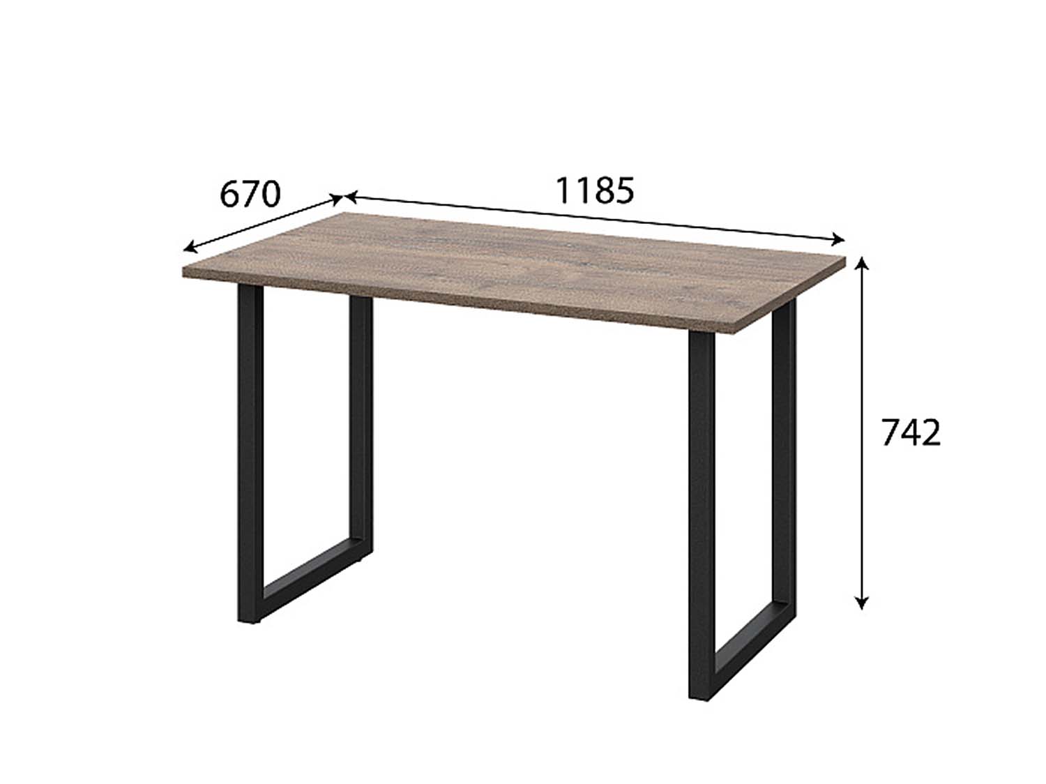 Стол №2 - Дуб сильвер/Черный