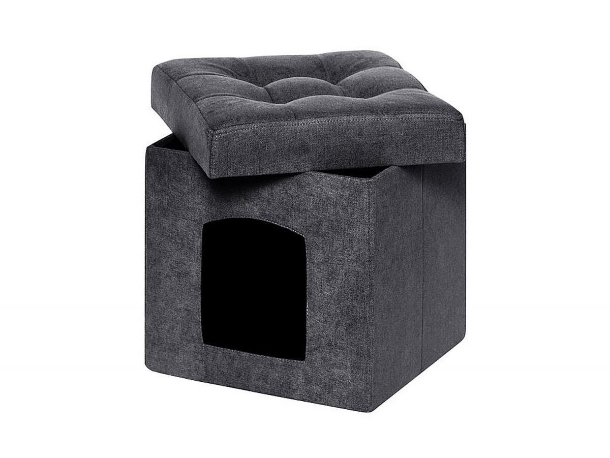 Пуф складной для животных велюр Графит