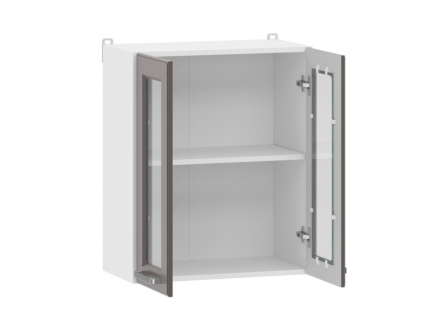 Вокс 100.31 600 шкаф навесной витрина / Белый/Графит