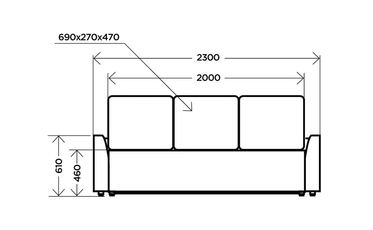 Диван Марсель линейный бежевый