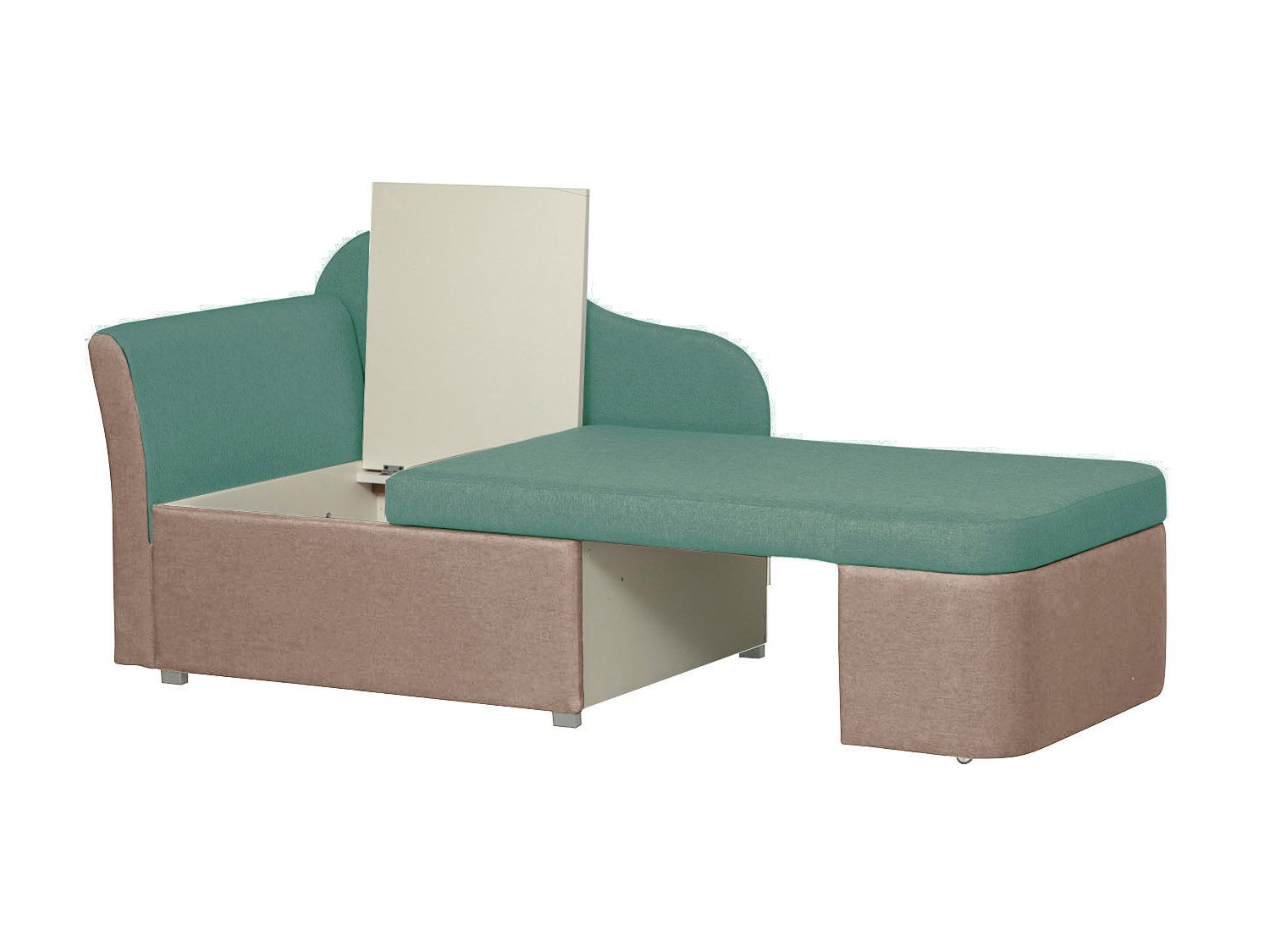 Тахта Мася-12 правый жаккард тесла грин/корица