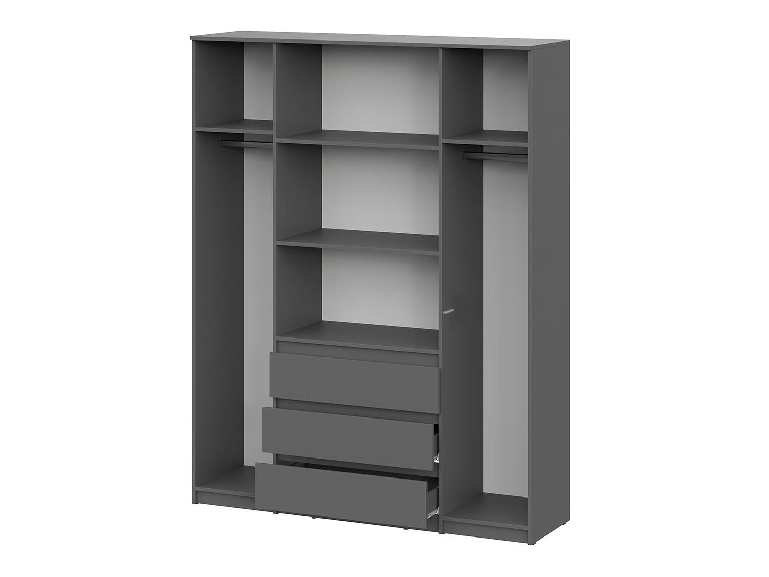 Денвер шкаф четырехстворчатый / Графит серый
