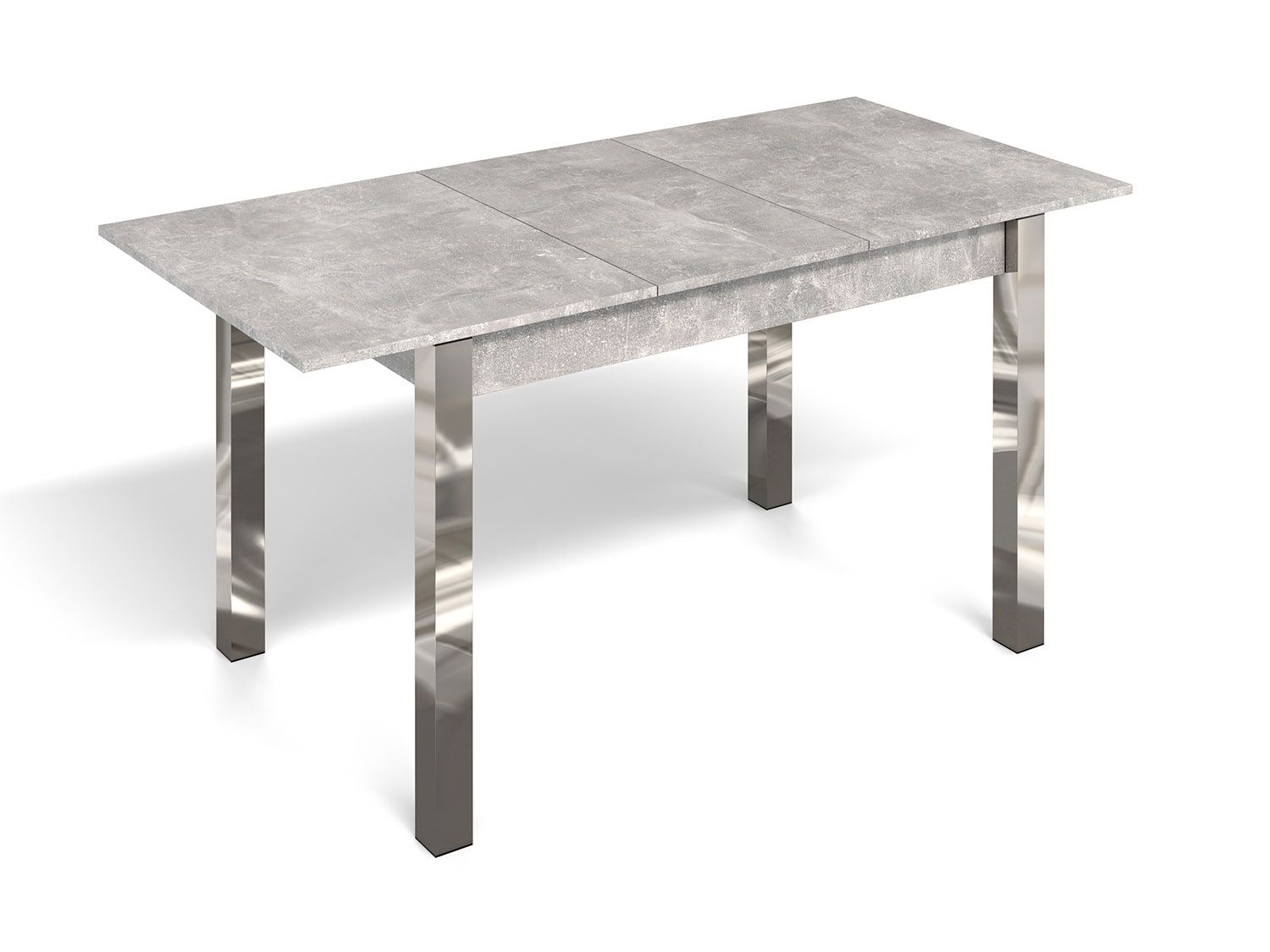 Стол раздвижной с вставкой Милан-3 Ателье светлое / Хром