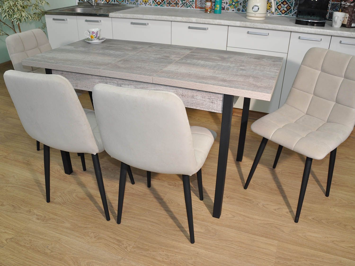 Обеденная группа Колорадо / Стул Х 4 шт. / Бетон темный/черный / бид 01