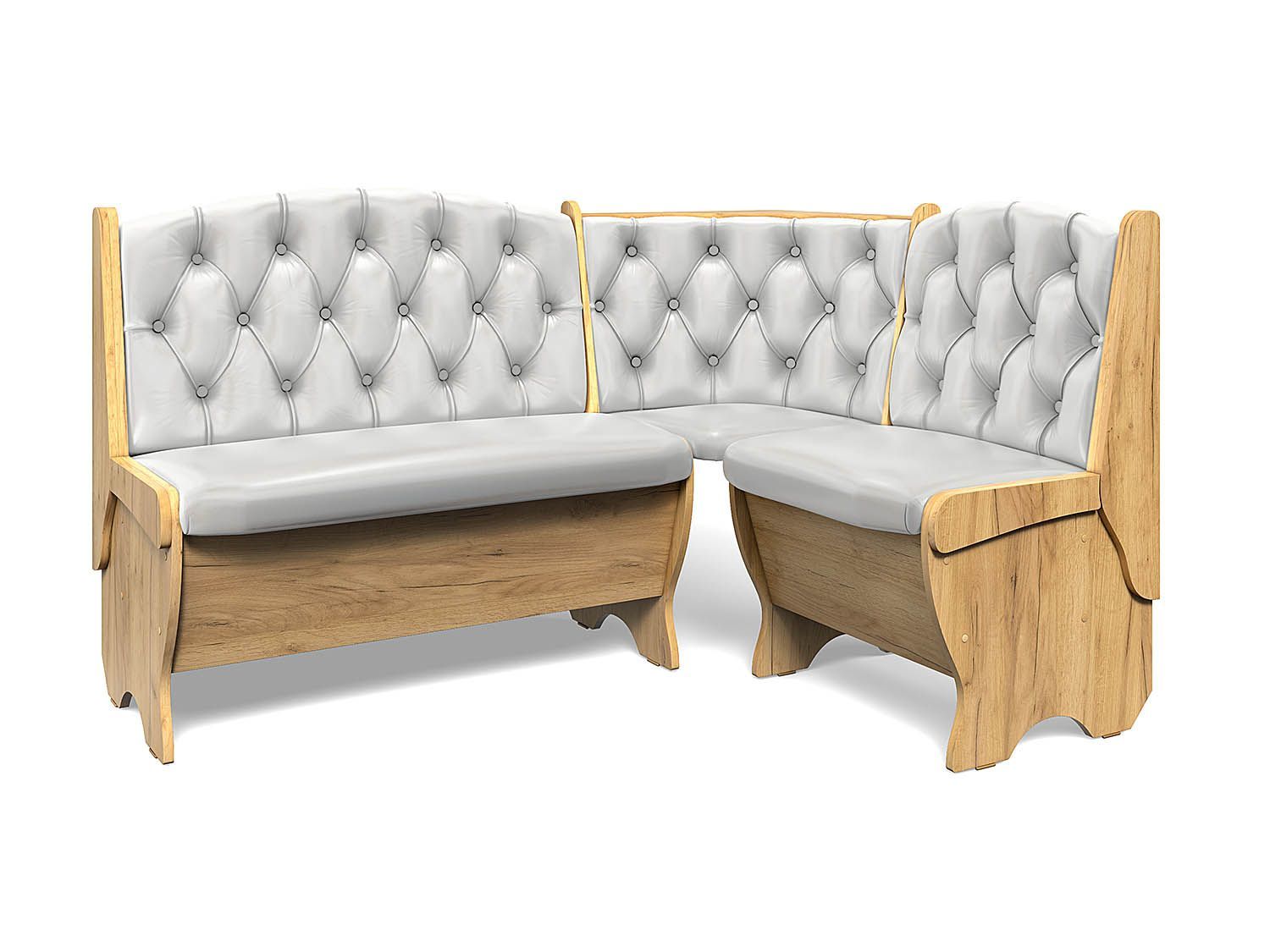 Скамья угловая Орхидея Люкс дуб крафт золотой/Борнео милк