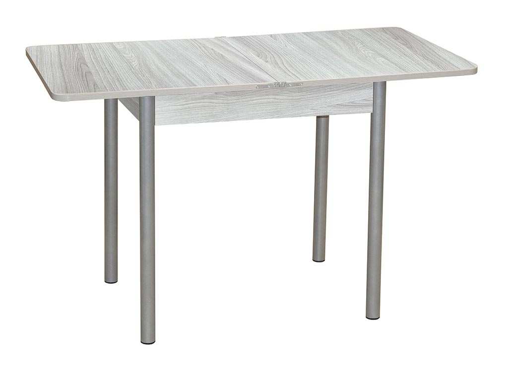Эко 80х60 стол обеденный раскладной / Ясень светлый/металлик