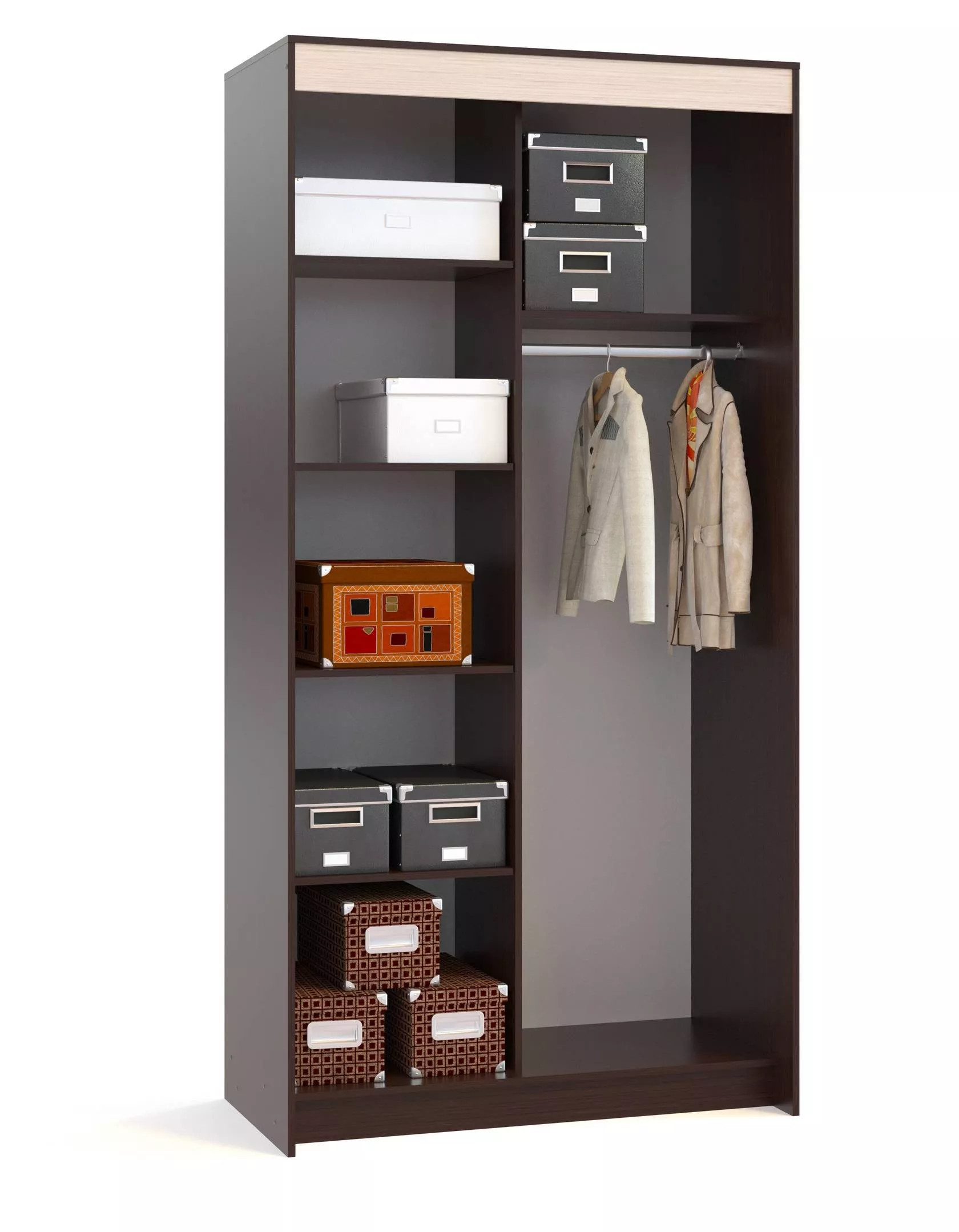 Шкаф-купе Контур ШР-126.2 Венге / Беленый дуб