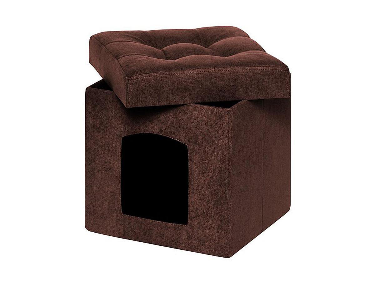 Пуф складной для животных велюр Коричневый