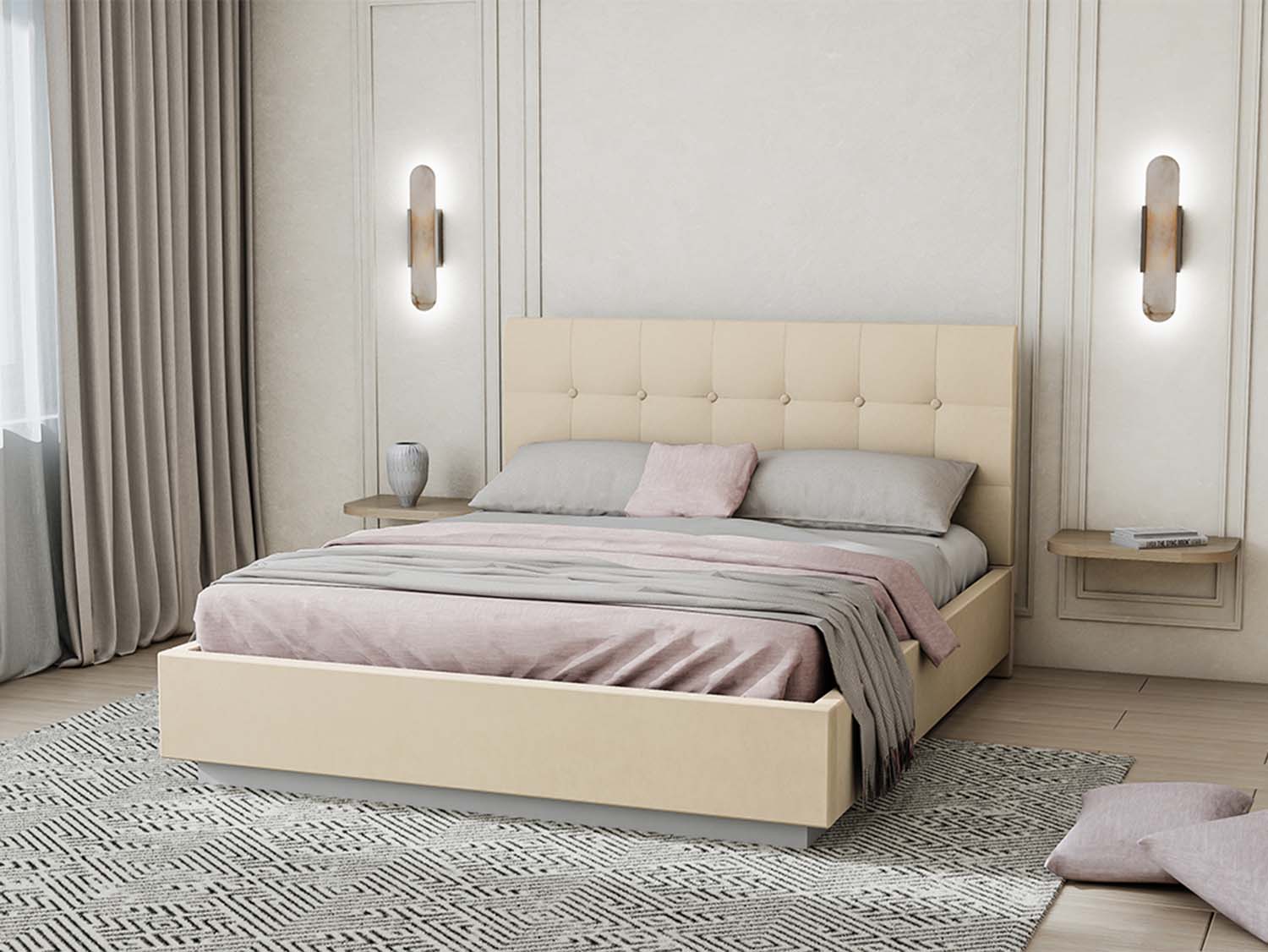 Кровать  1,4 арт. 004 Квадрат - Alysia 003