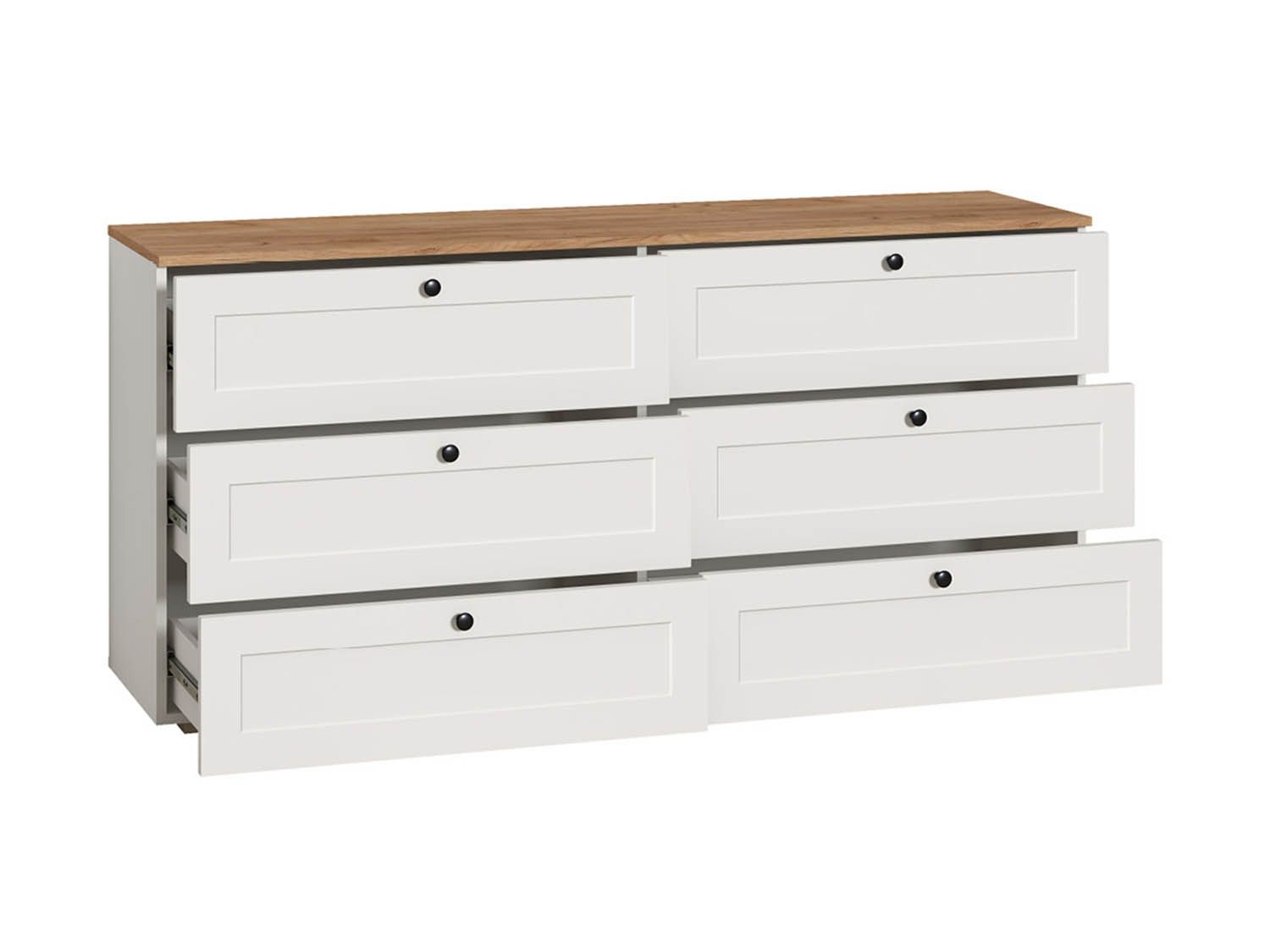 Остин Комод 16.240 Белый шагрень/Дуб Вотан