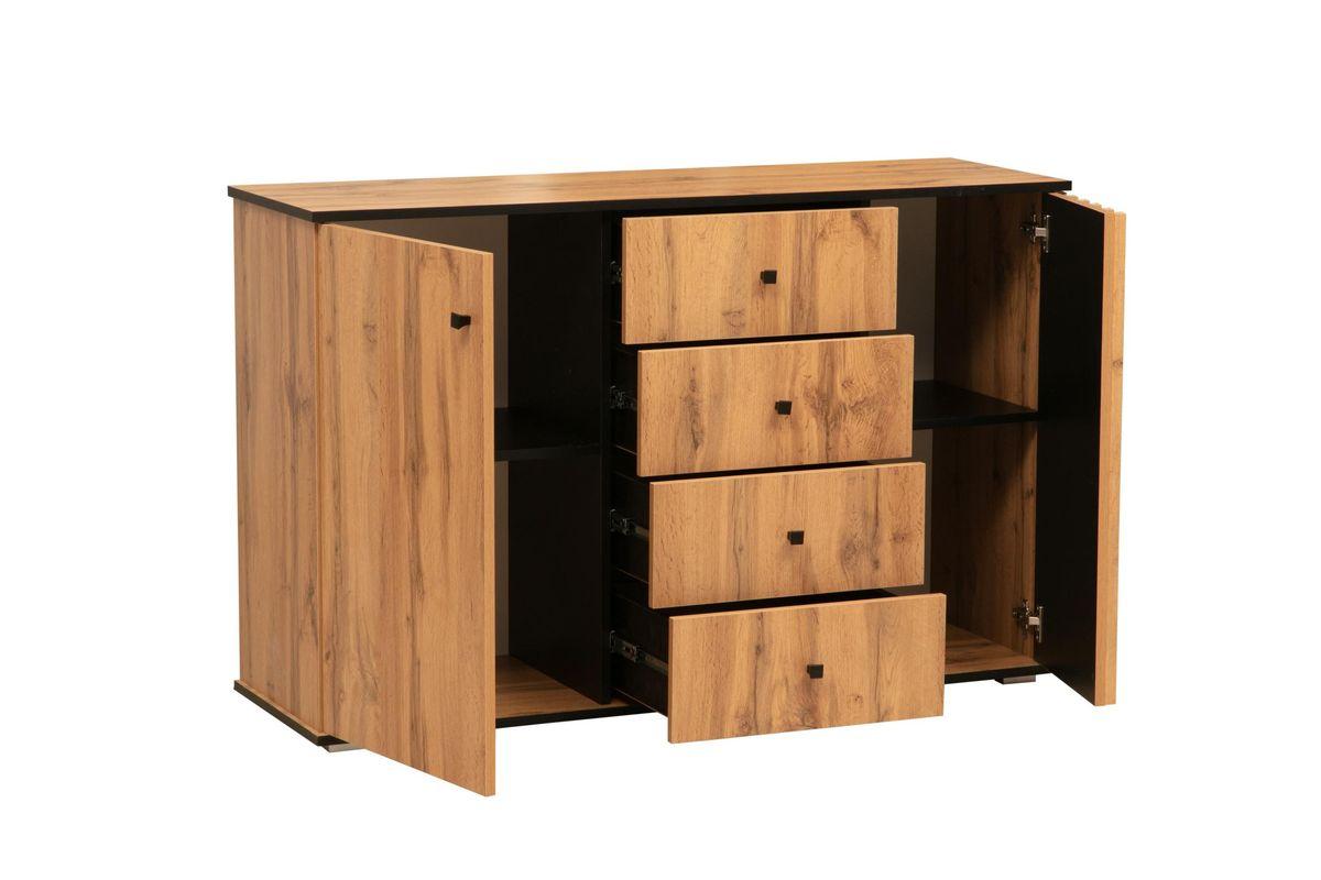 Комод Либерти 51.04 (опора h20) Дуб вотан/Черный