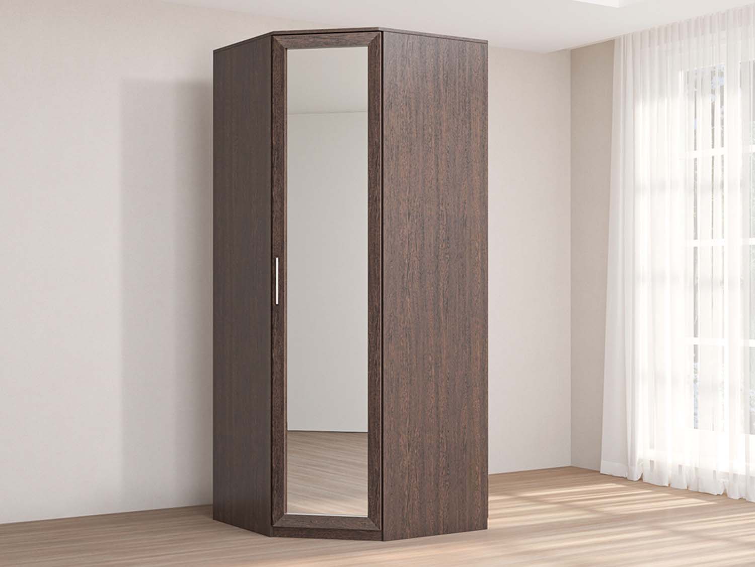 Кэт 4 шкаф угловой зеркало - Венге/Кайман тёмный