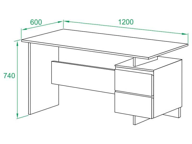 Письменный стол СПМ-19 Бетон/Белый