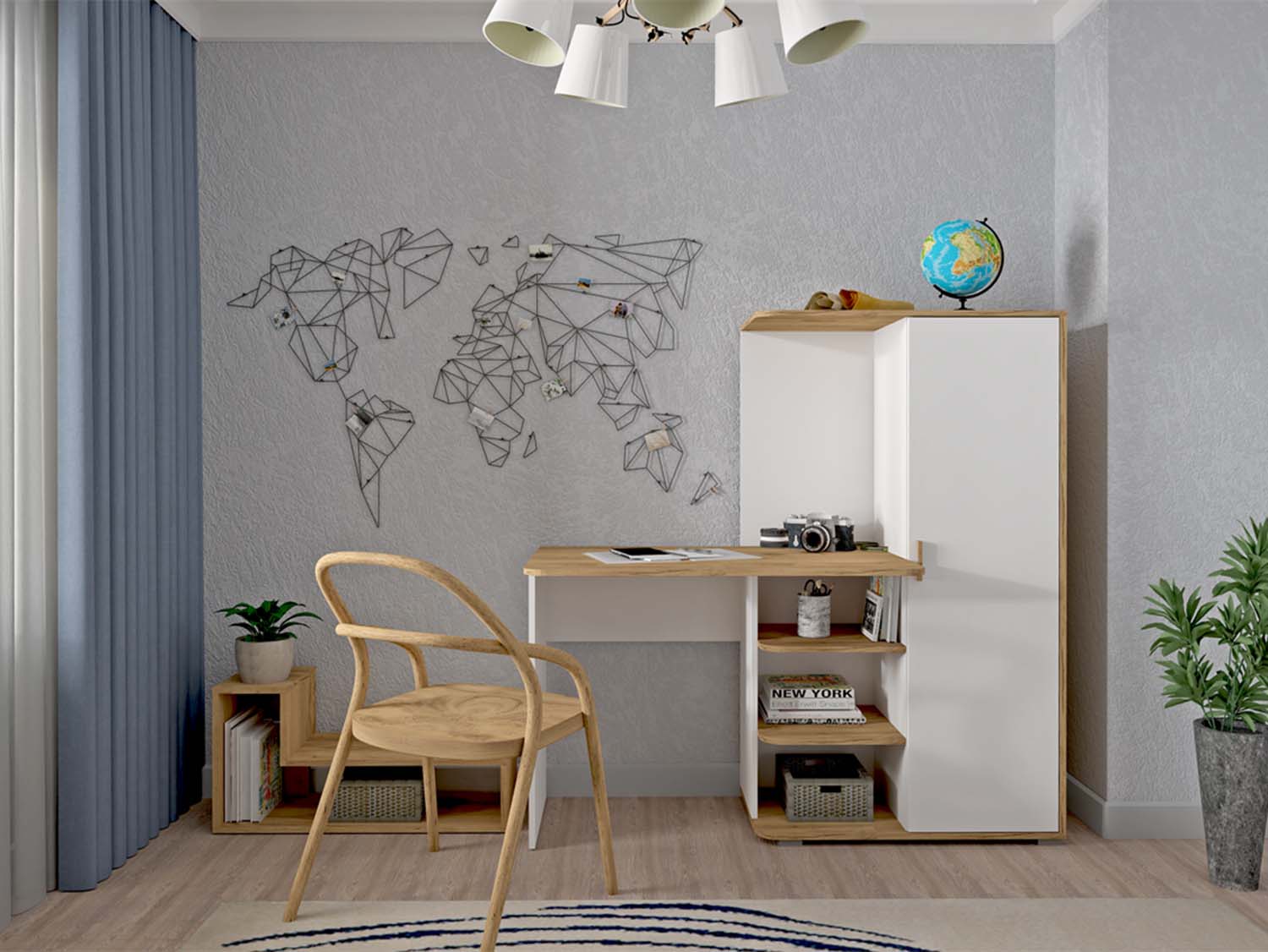 Стол универсальный - Дуб Крафт золотой/Белый