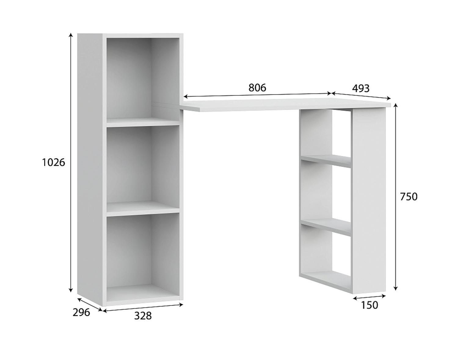 СТК 1 стол компьютерный Белый