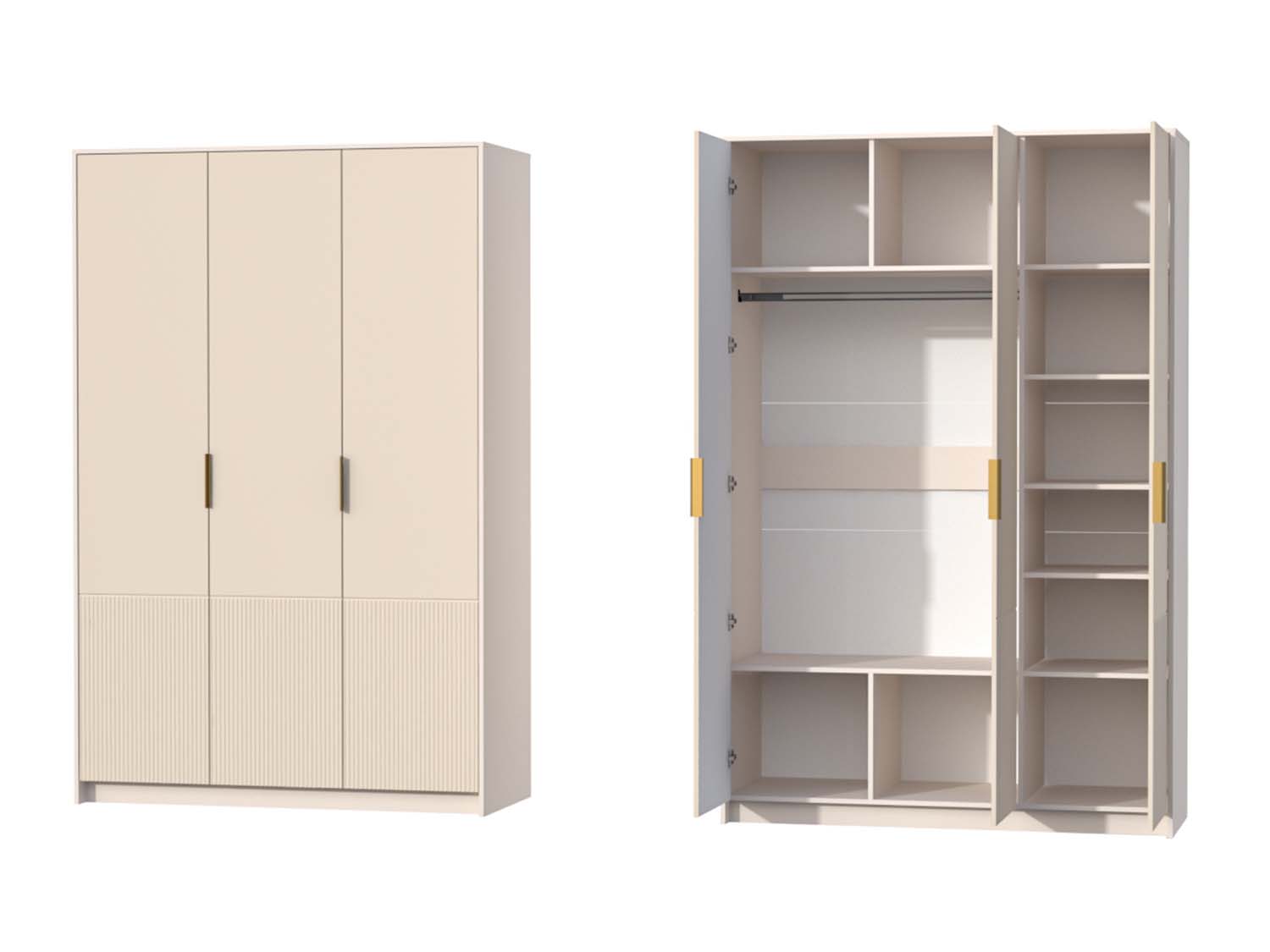 Кэт 3 шкаф 3 ств. - Кашемир/Тирамису