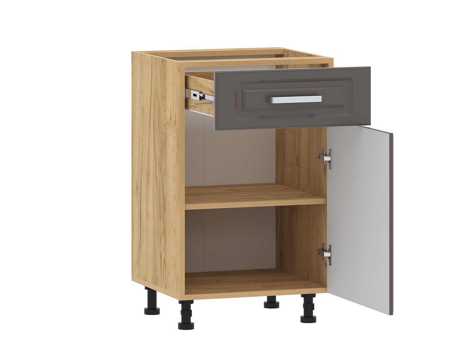 Вокс 100.08 тумба кухонная (500) Дуб Крафт золотой / Графит