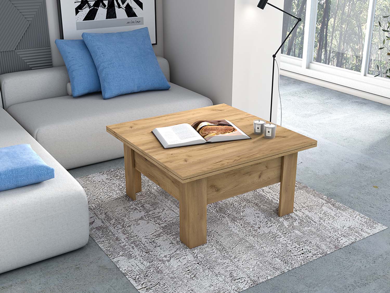 Стол-трансформер - Дуб Крафт pолотой