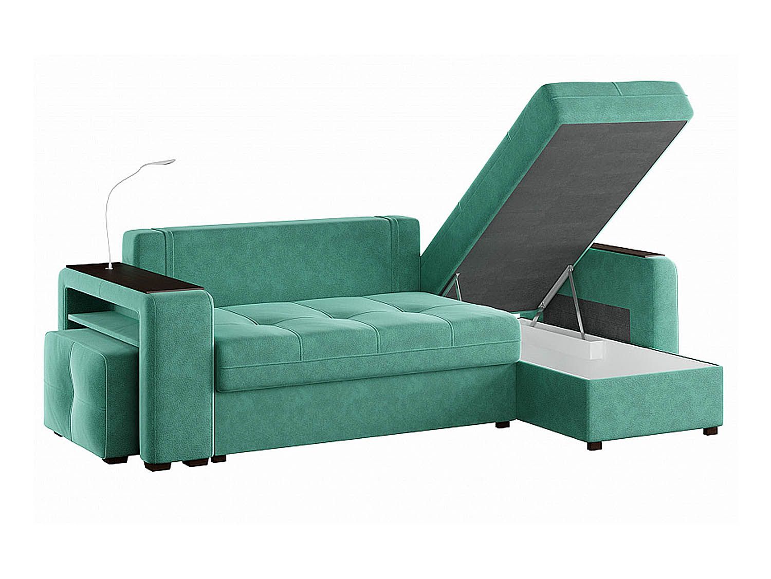 Диван угловой Smart 4 Б4-2Т-1Пф-Б3 Велюр Кашемир 672