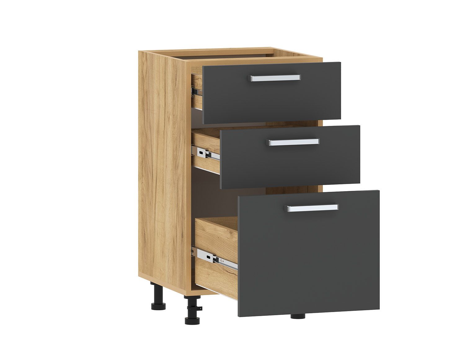 Борги 100.06 тумба кухонная (450) Дуб Крафт золотой / Антрацит