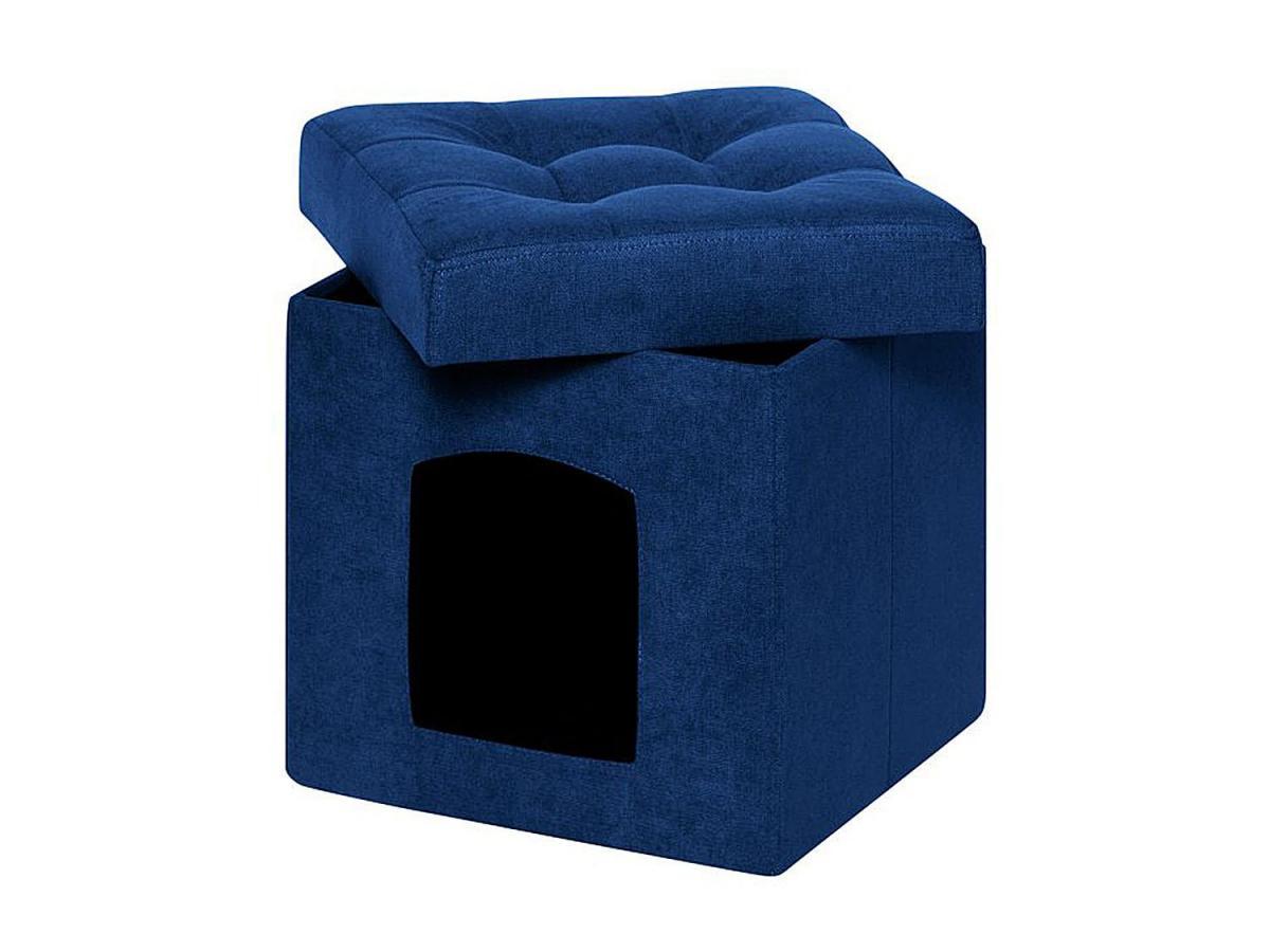 Пуф складной для животных велюр Синий
