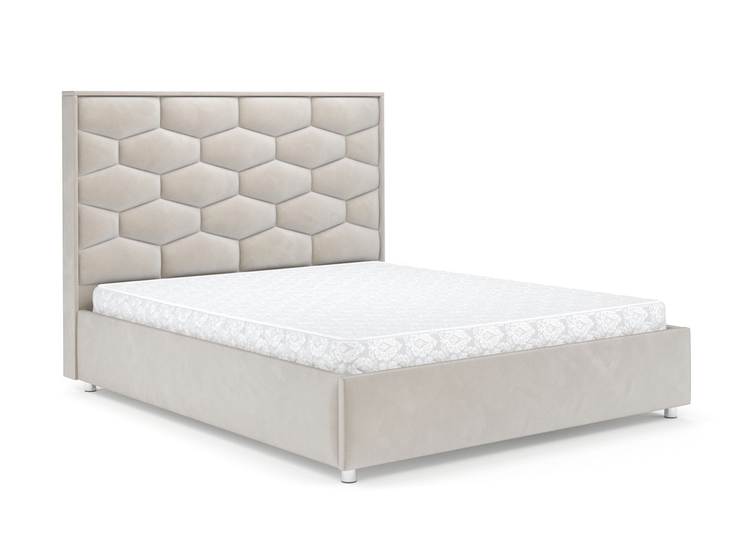 Кровать Рица бархат бежевый STAR VELVET 6 LIGHT Beige 160