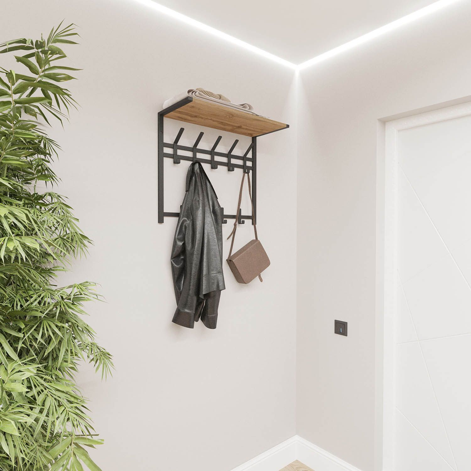 Вешалка с полкой 2-х ярусная Торонто 22Д Черный