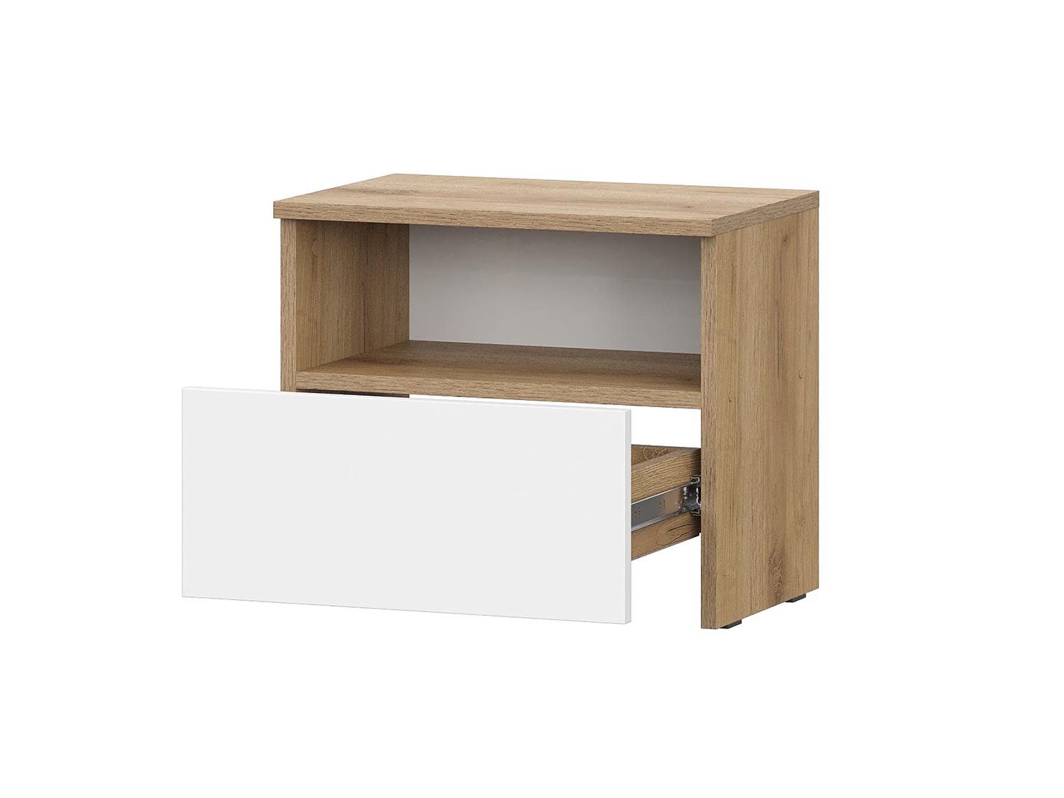 Некст 1 тумба прикроватная / Дуб золотой/Белый