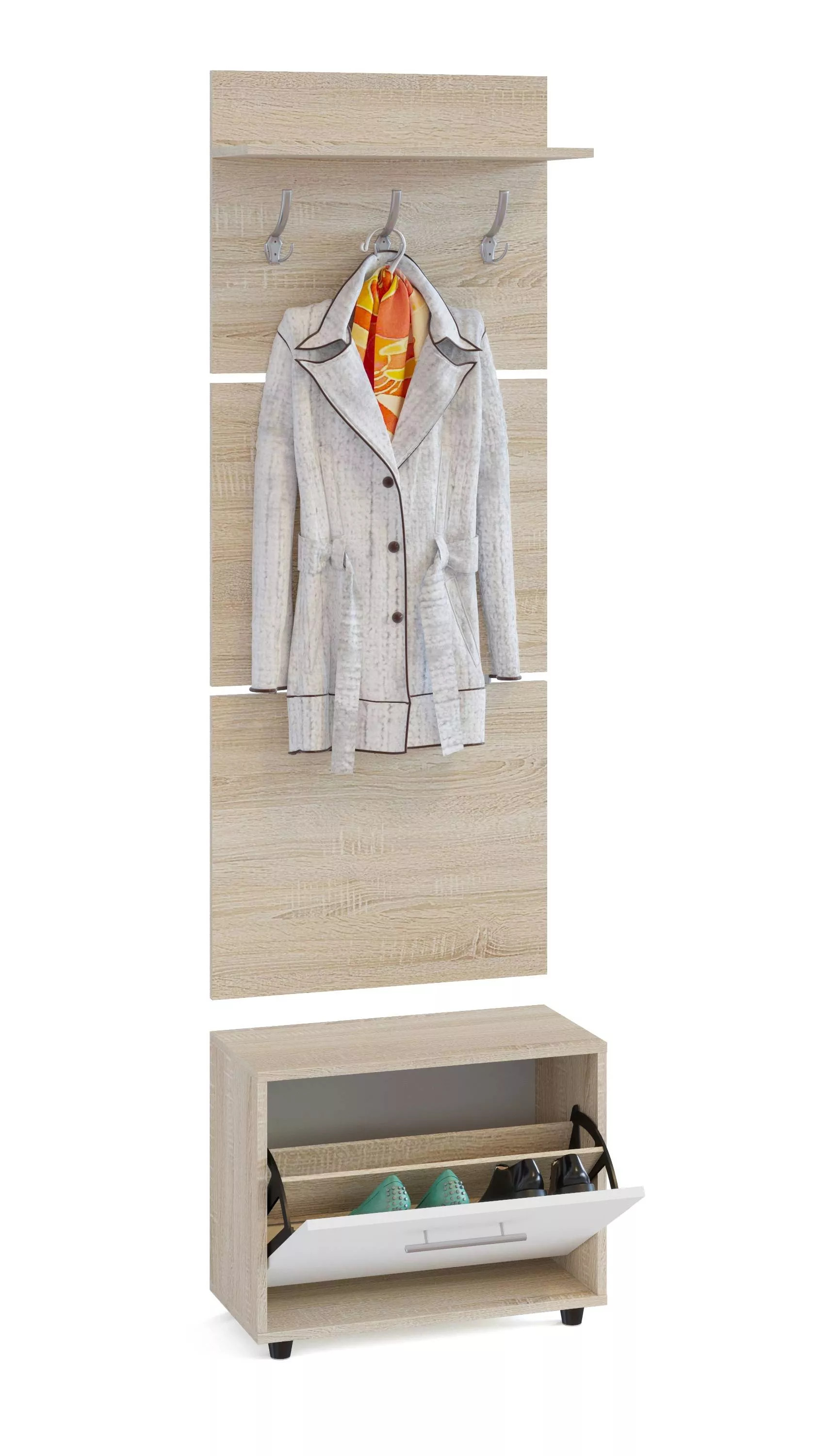 Прихожая ТП-1 + ВШ-5 Дуб Сонома/Белый