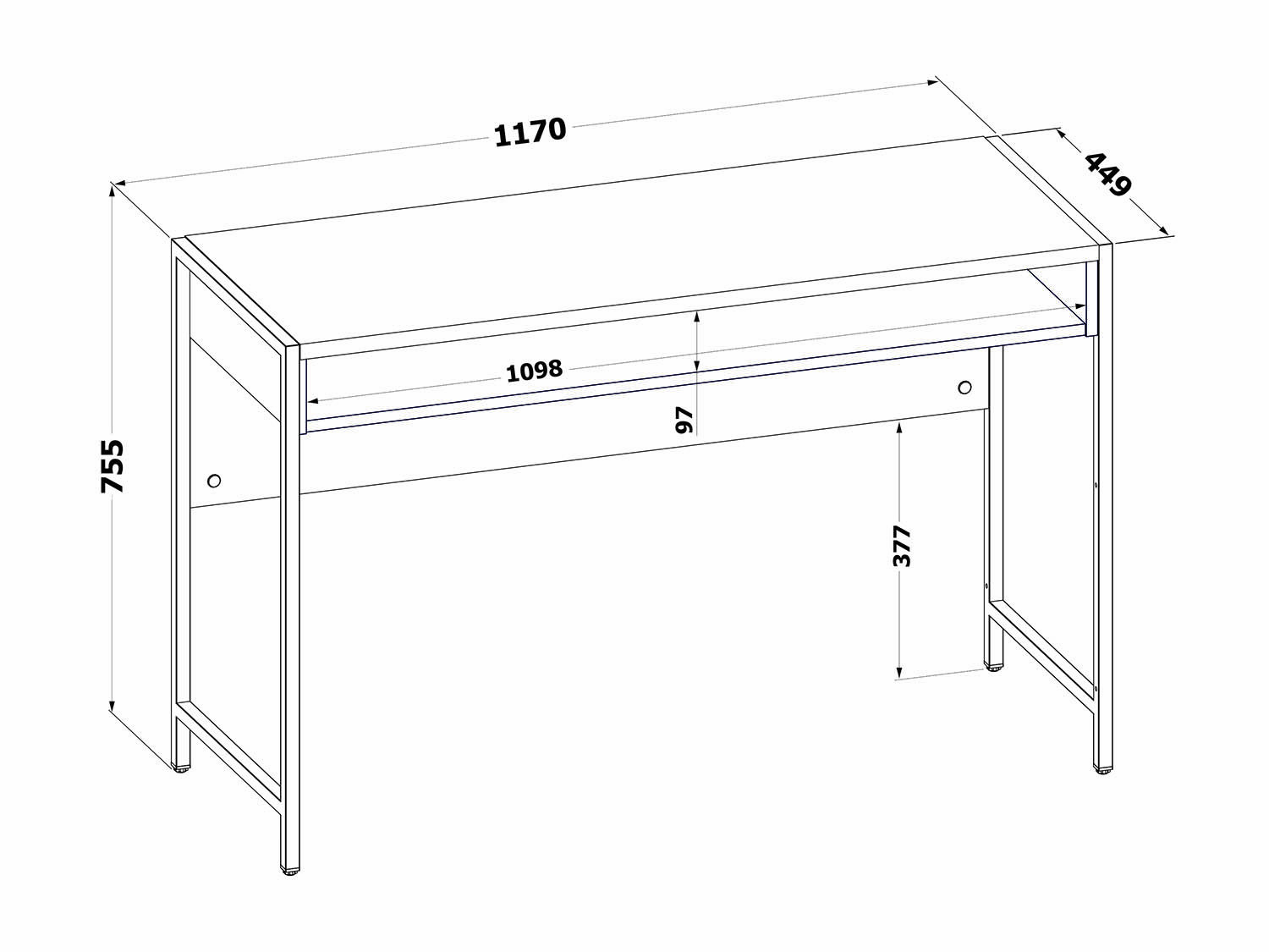 СПМ-401 Стол письменный Белый