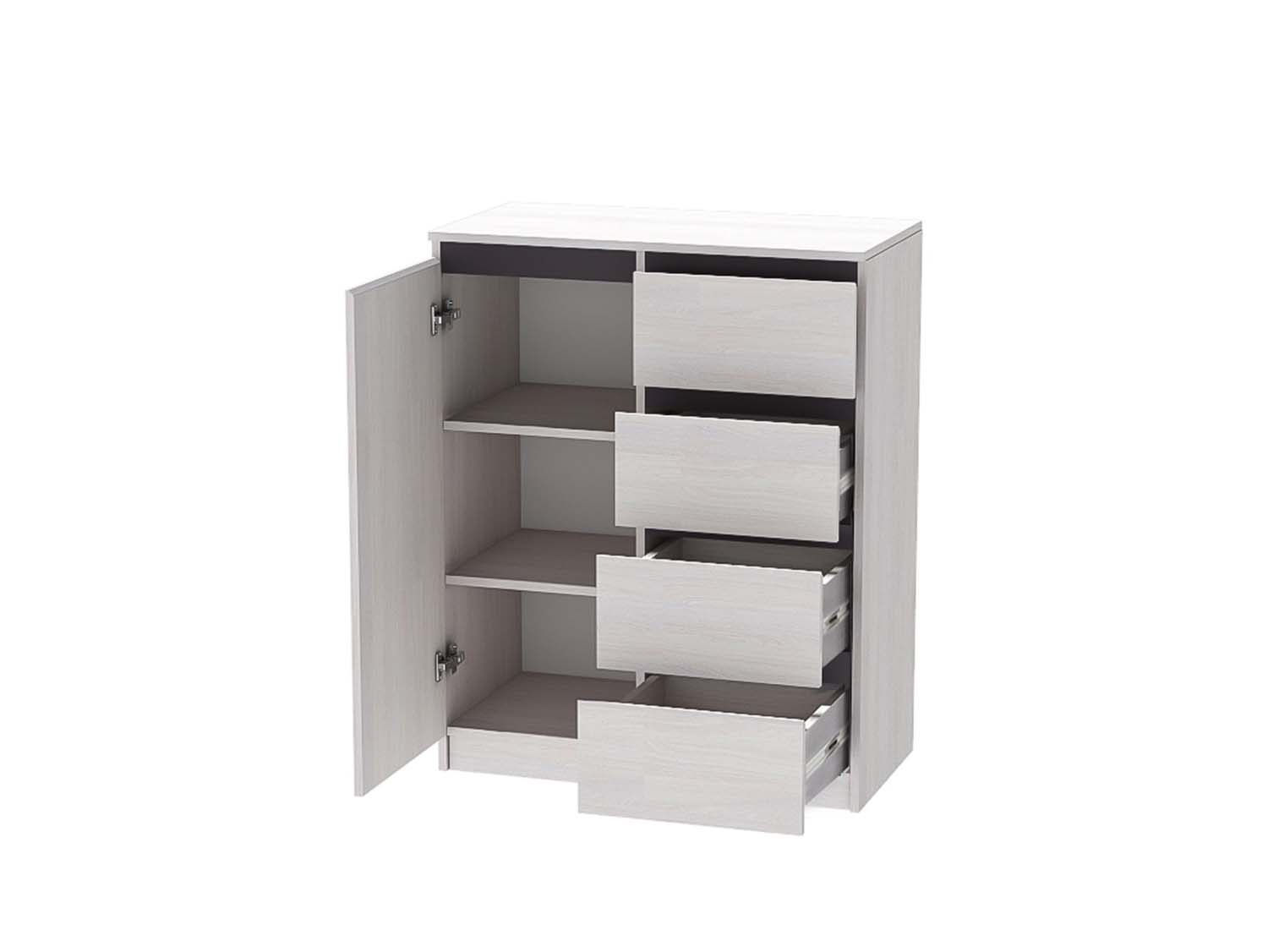 Кэт-1 комод 1 ств./ящики - Ясень Анкор светлый