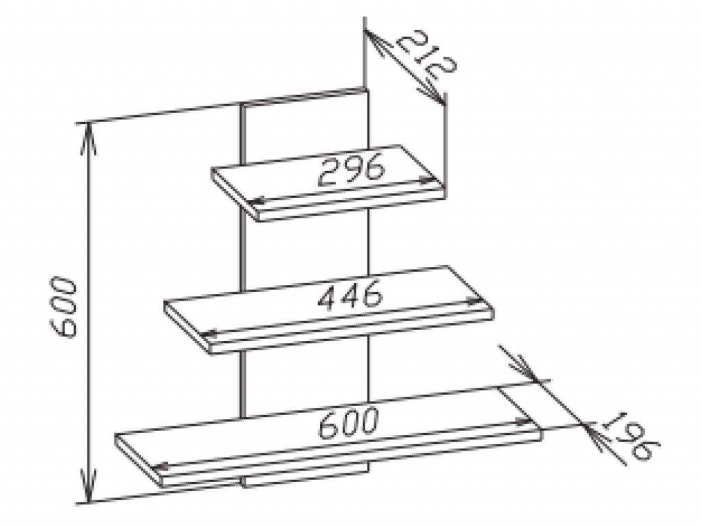 Полка книжная ПК-8 Белый