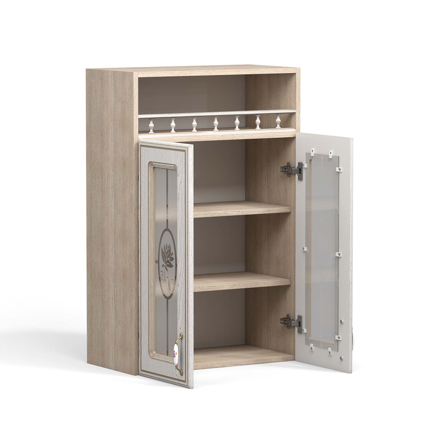 	 Флоренция шкаф навесной ШКН 600 ПВ / Ясень/Ясень патина В 920