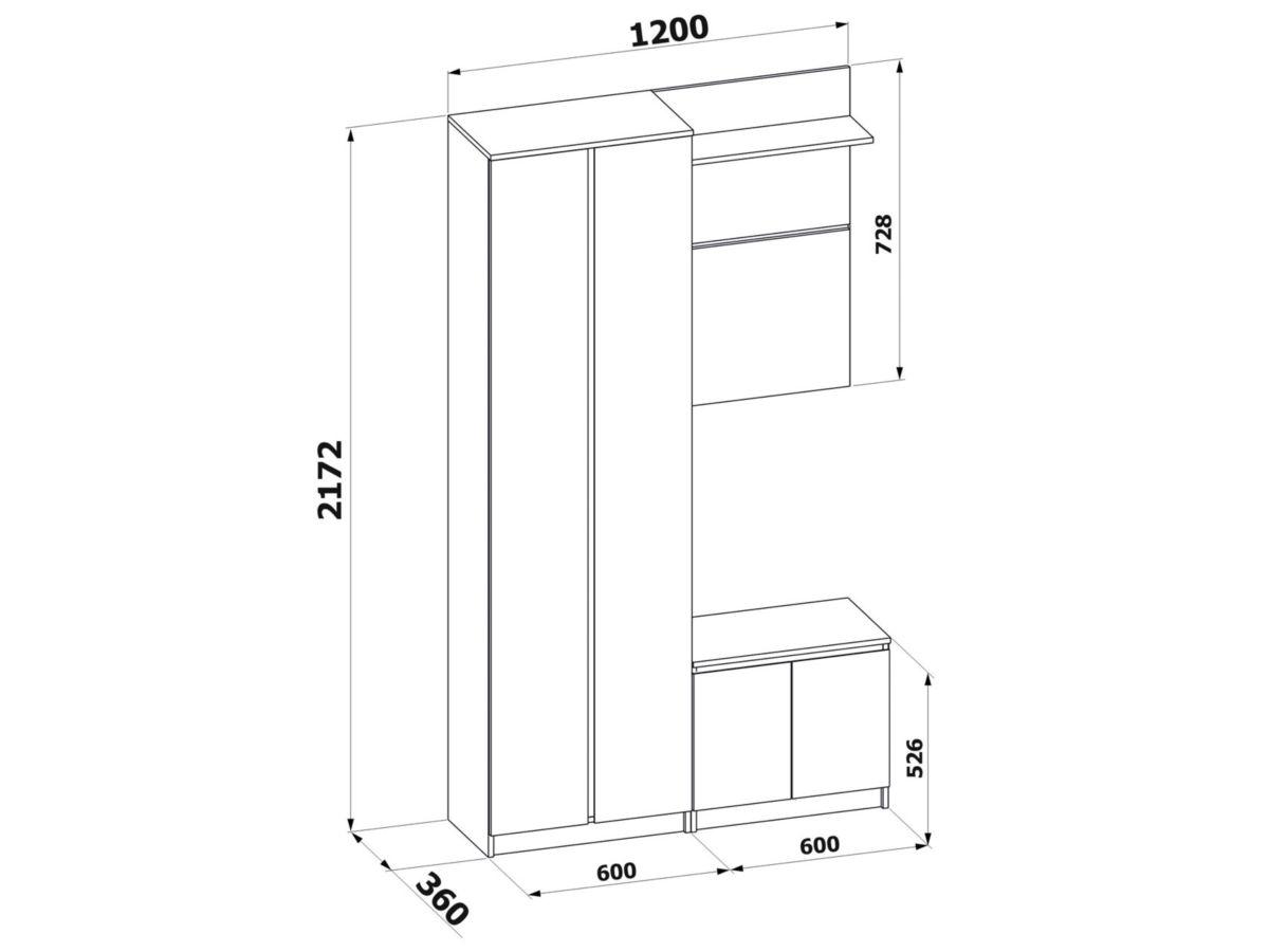Прихожая ВШ-4 + ТП-11 + ШО-4 Белый