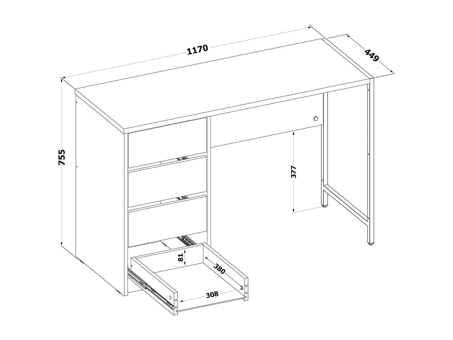 СПМ-405 Стол письменный Дуб Делано