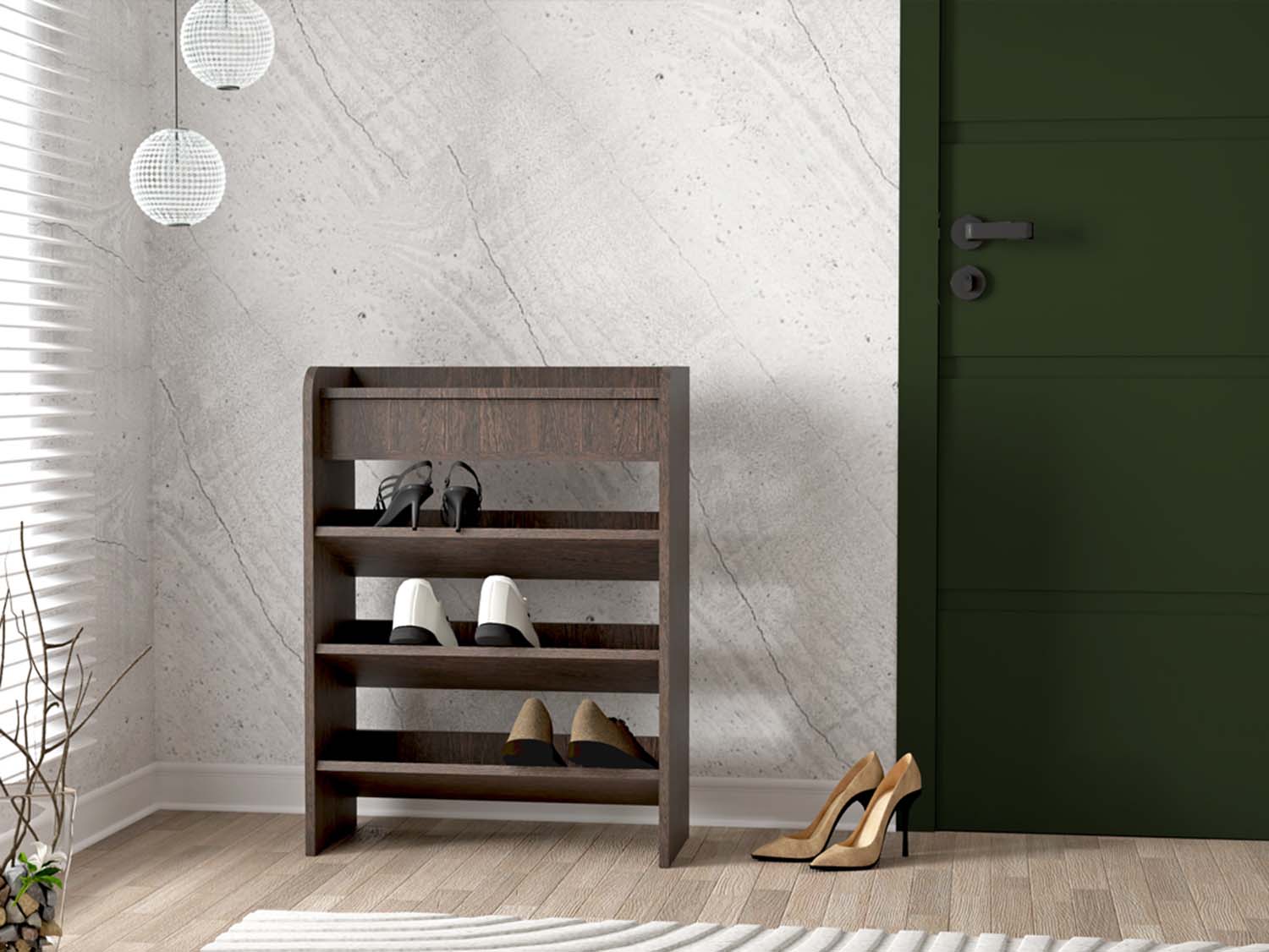Обувница открытая 600 - Венге