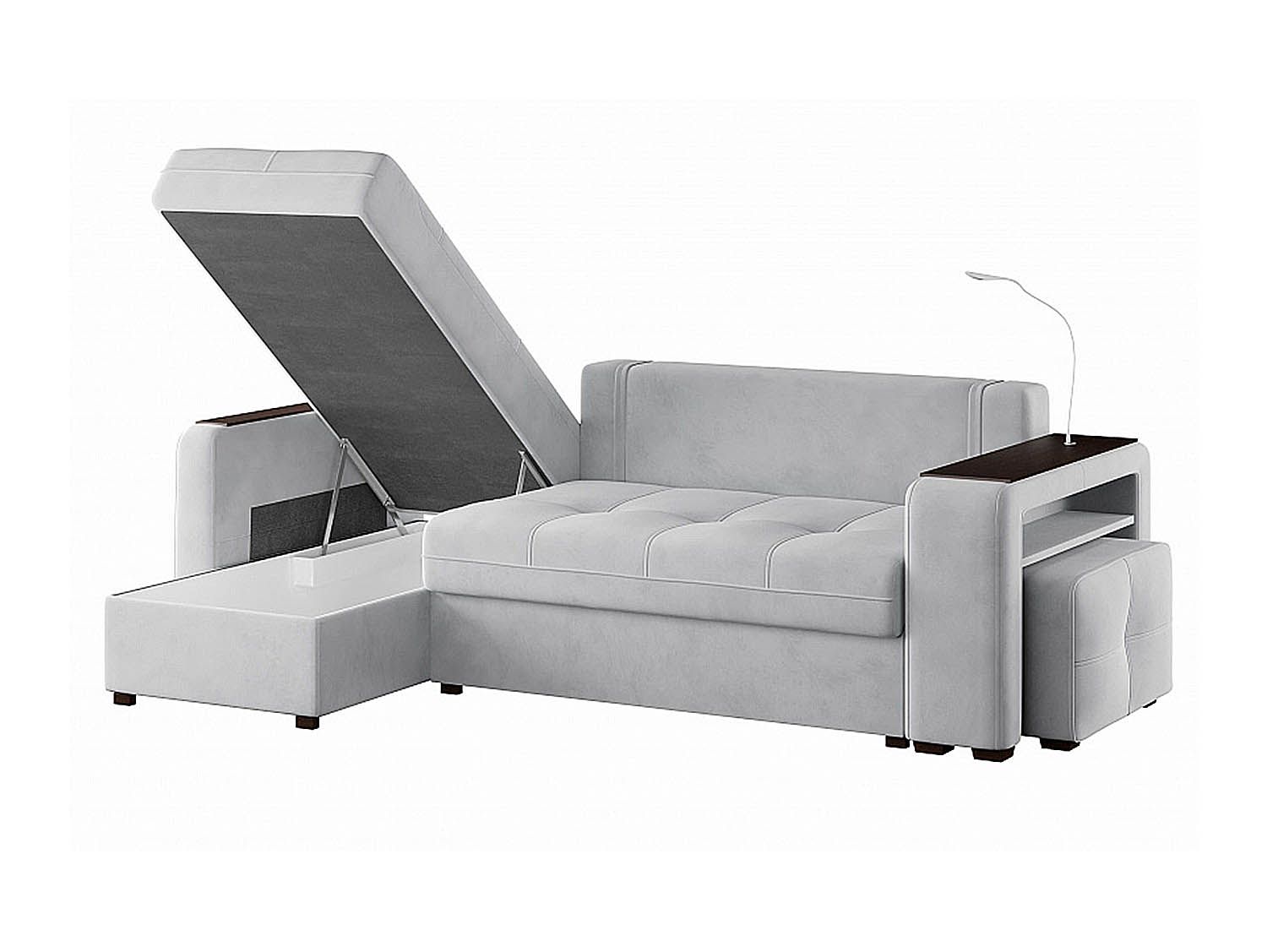 Диван угловой Smart 4 Б3-1Пф-2Т-Б4 Велюр Ультра Смог