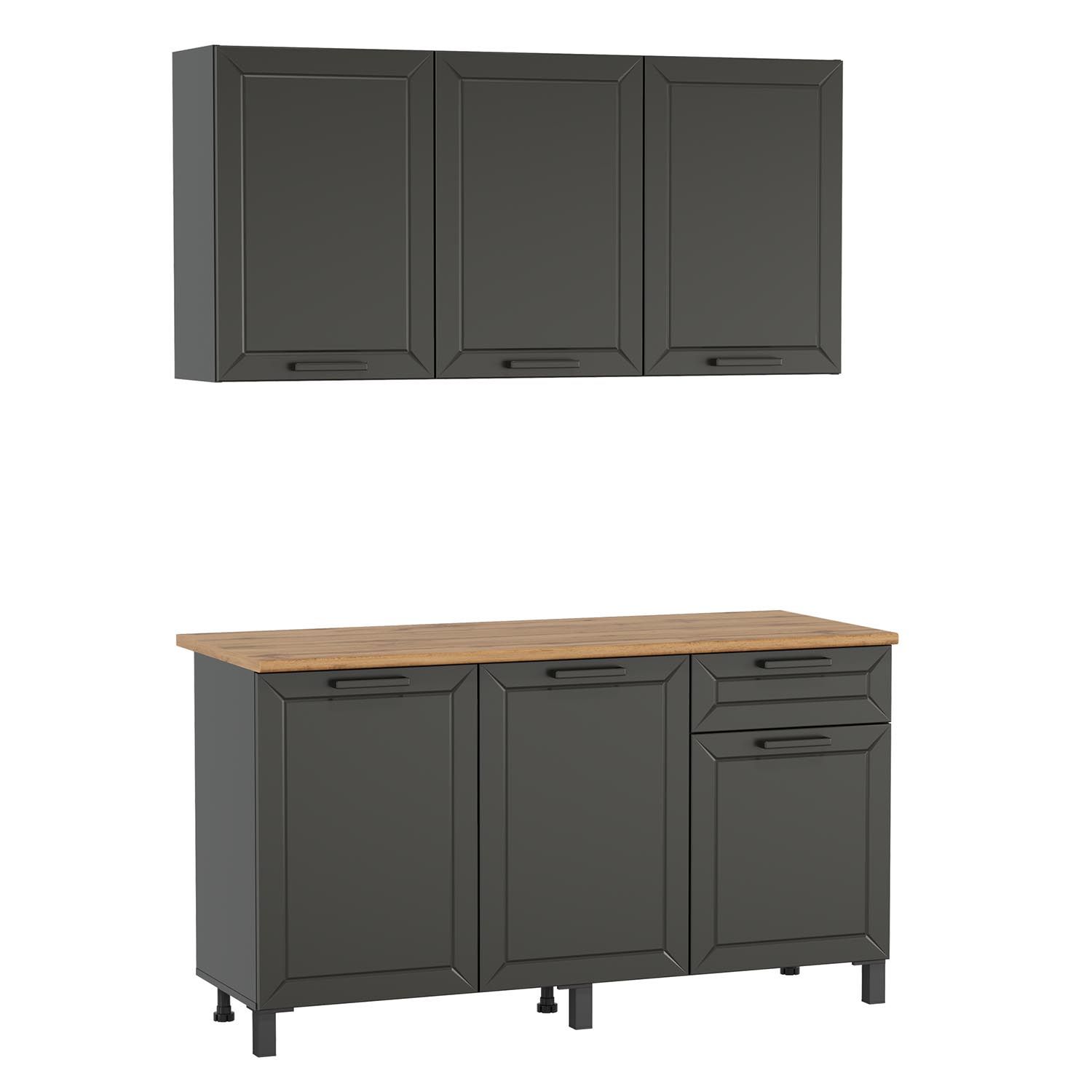 Кухня Мадрид 1500 диамант серый