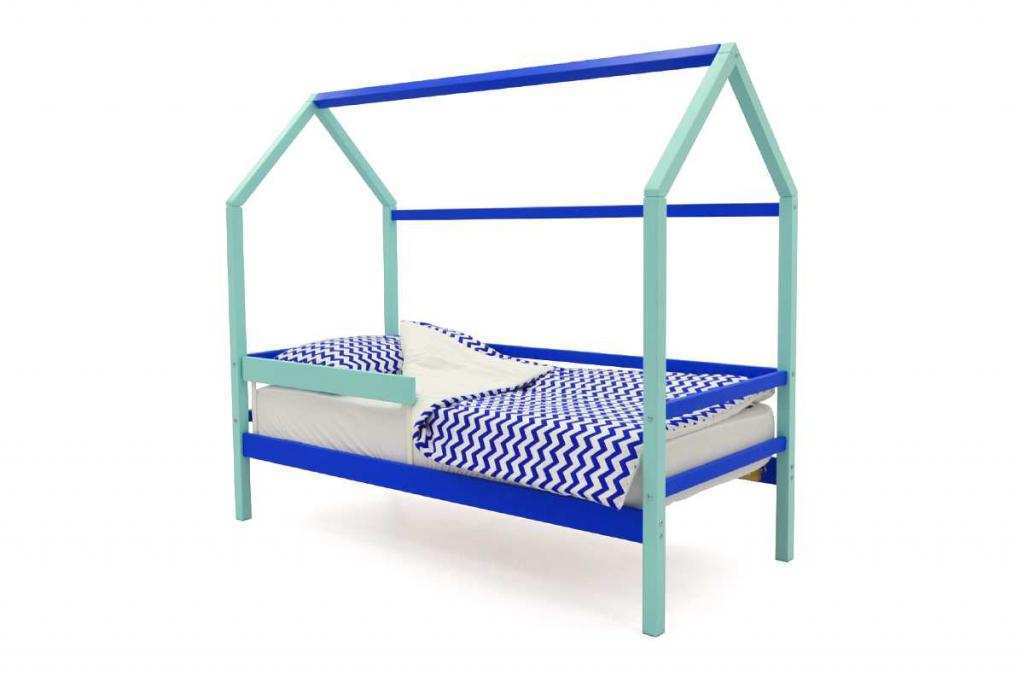 Детская кровать-домик Бельмарко Svogen мятно-синий с бортиком