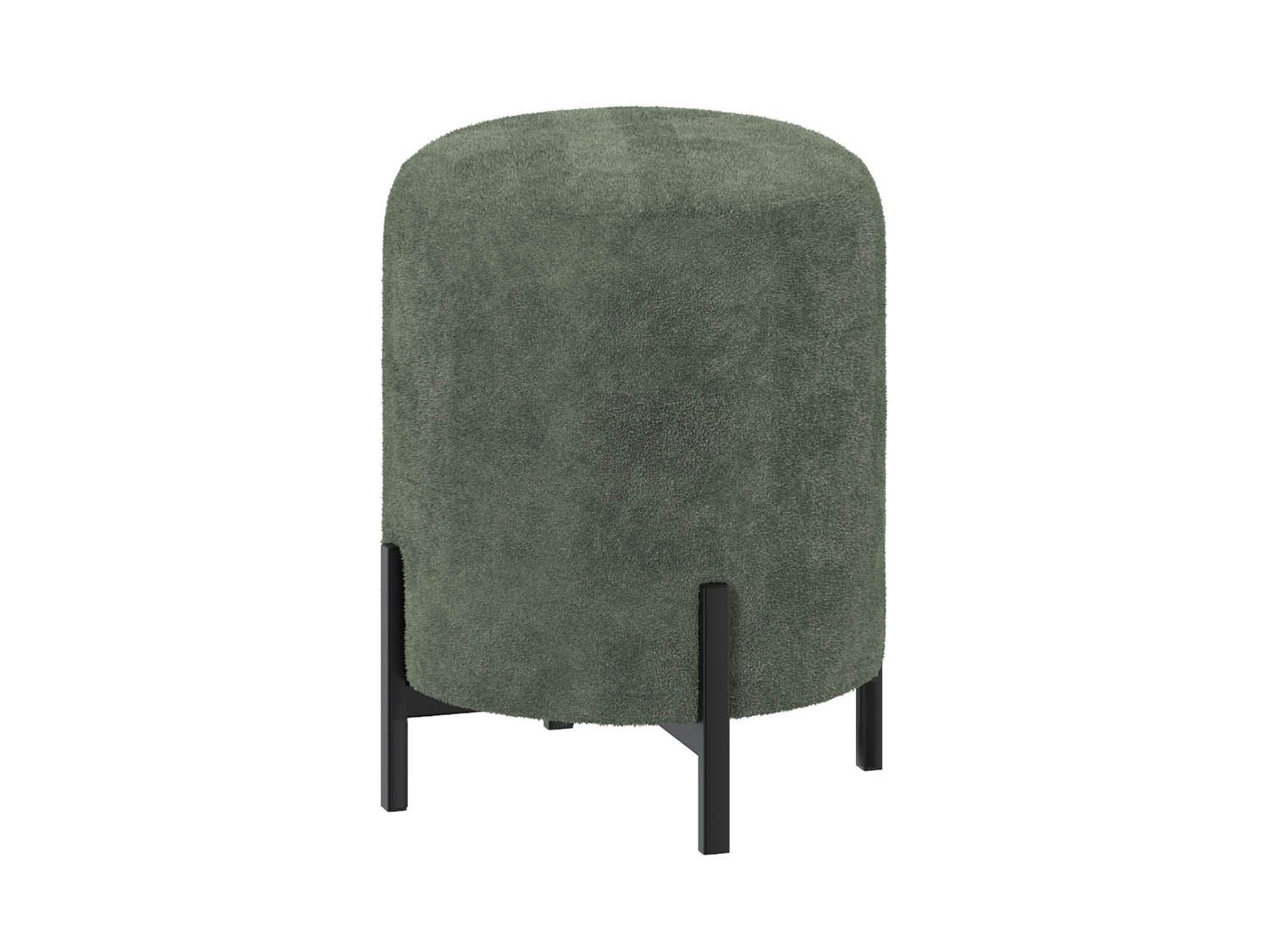 Пуф Люкс круглый велюр Панда олива