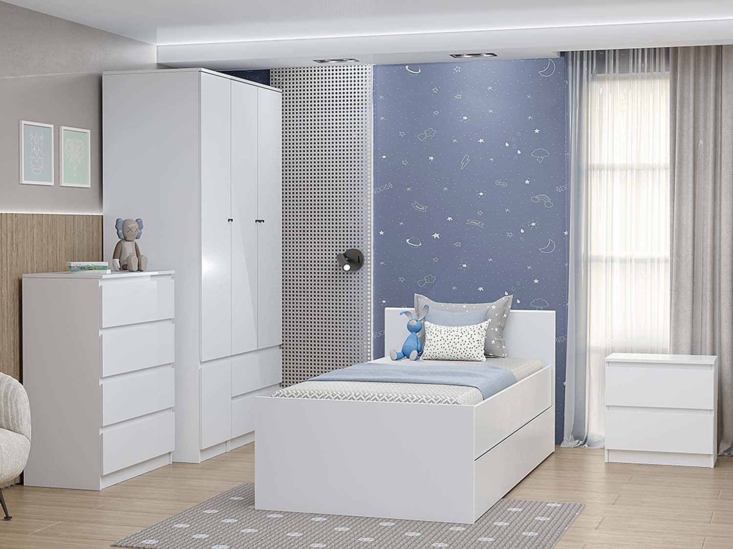 Детская Кэт-1 набор 2 - Белый