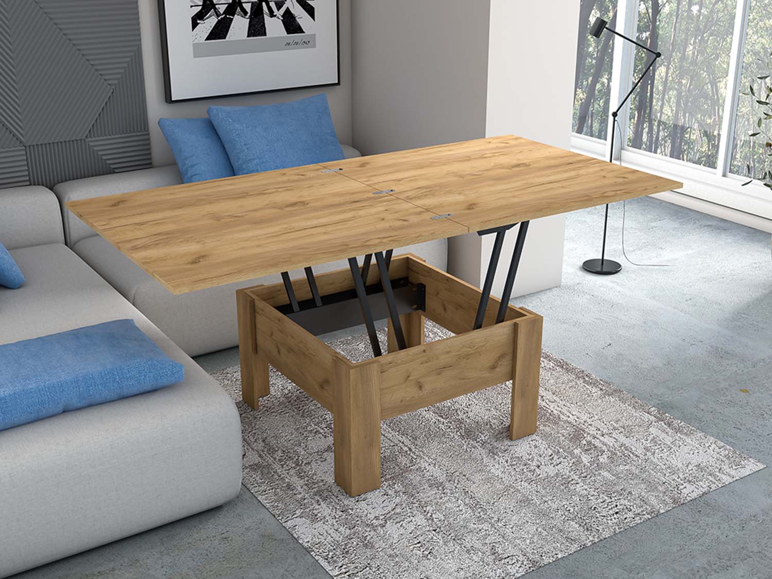 Стол-трансформер - Дуб Крафт pолотой