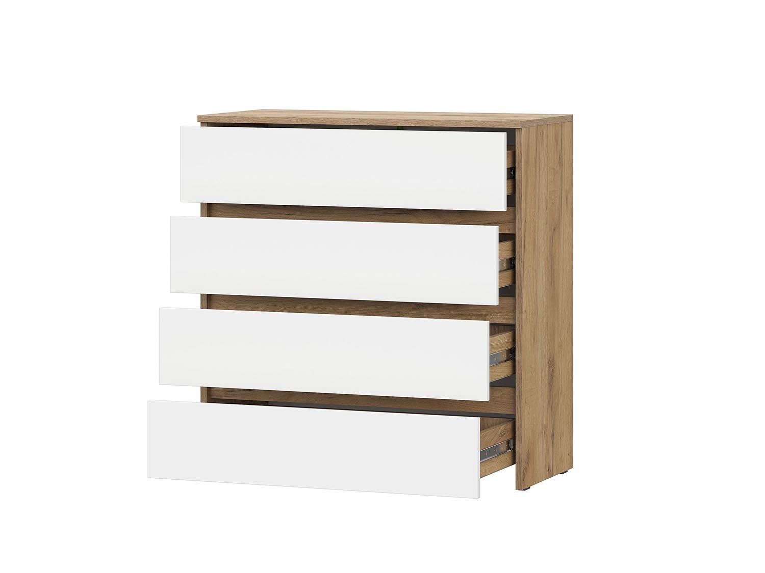 Некст 1 комод 4 ящика / Дуб золотой/Белый