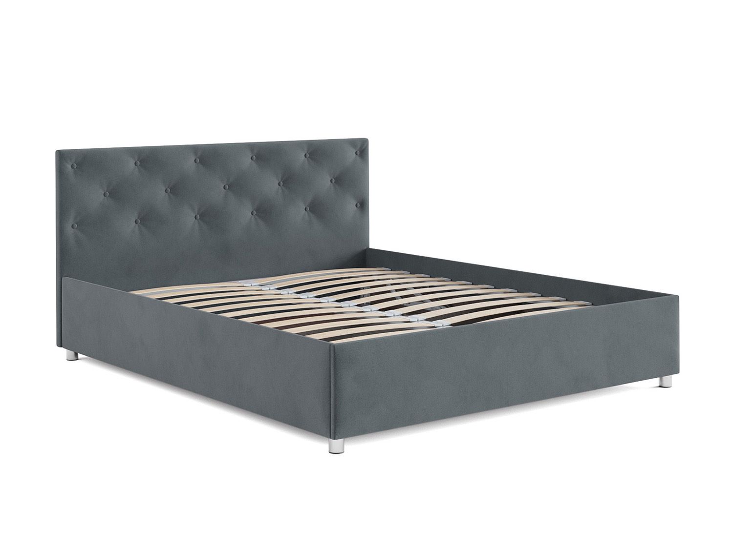 Кровать Классик велюр серо-синий / НВ-178/26 160